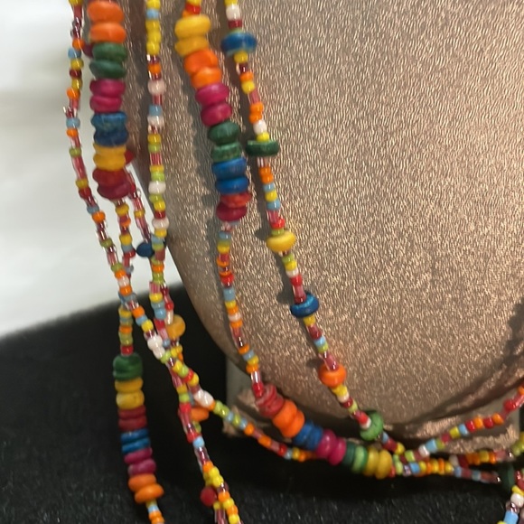 Multi layer colorful rainbow bead necklace - Picture 2 of 6